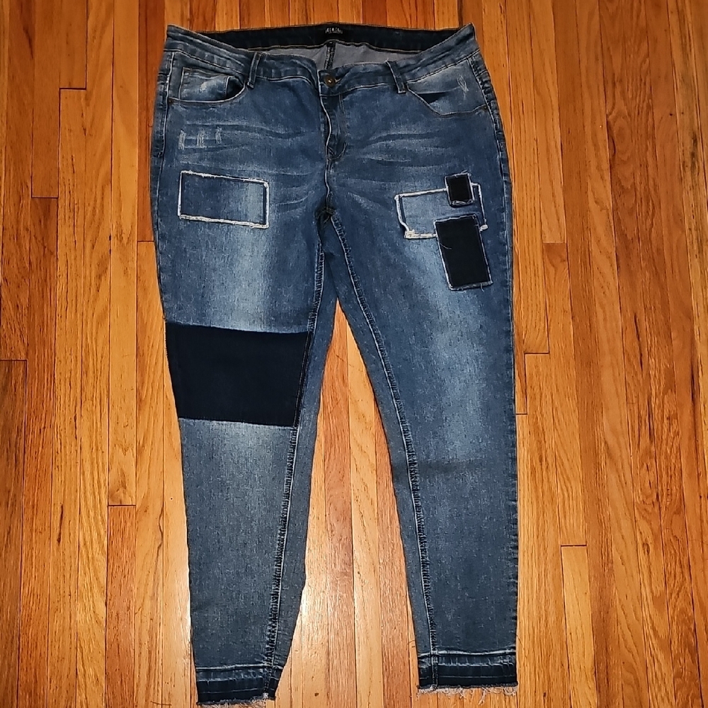 Stylish Patchwork Denim Jeans